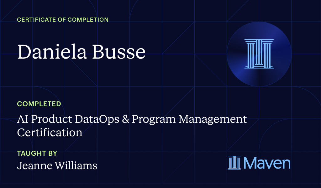 Certificate for AI Product DataOps & Program Management Certification