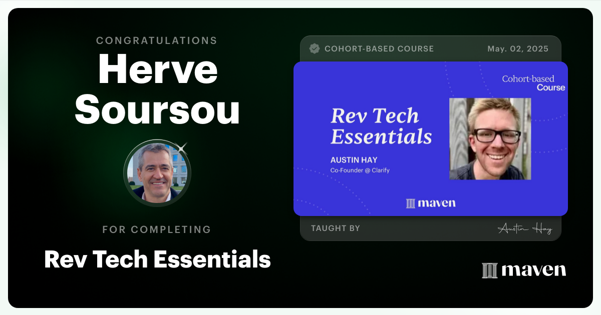 Certificate of Completion for Rev Tech Essentials