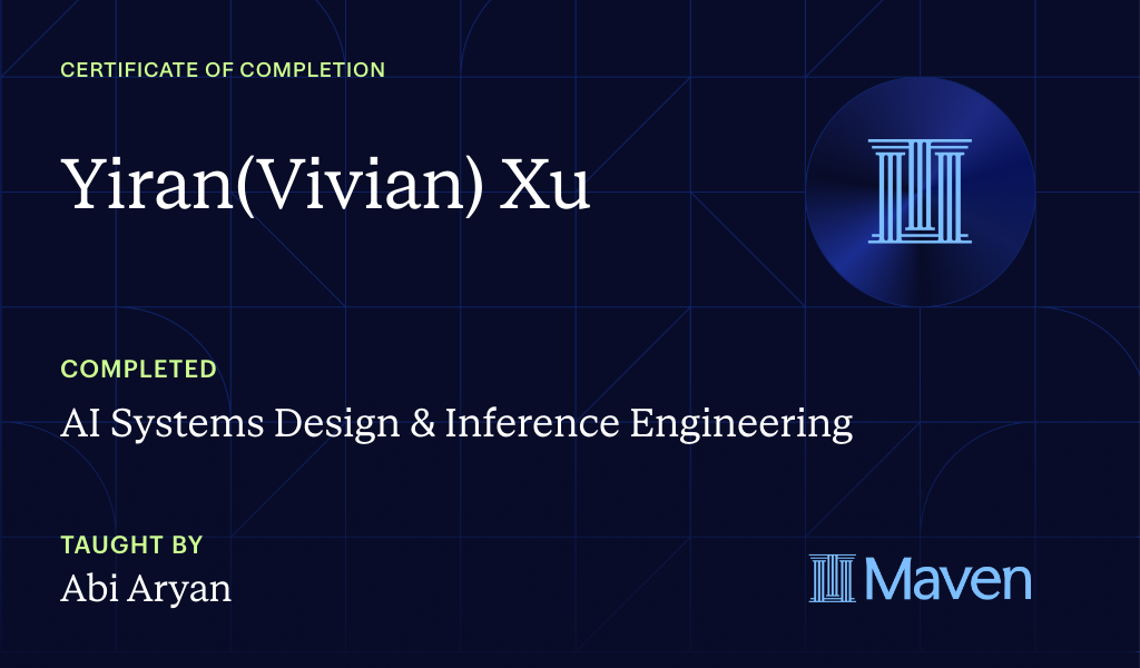 Certificate for AI Inference Engineering & Systems Design