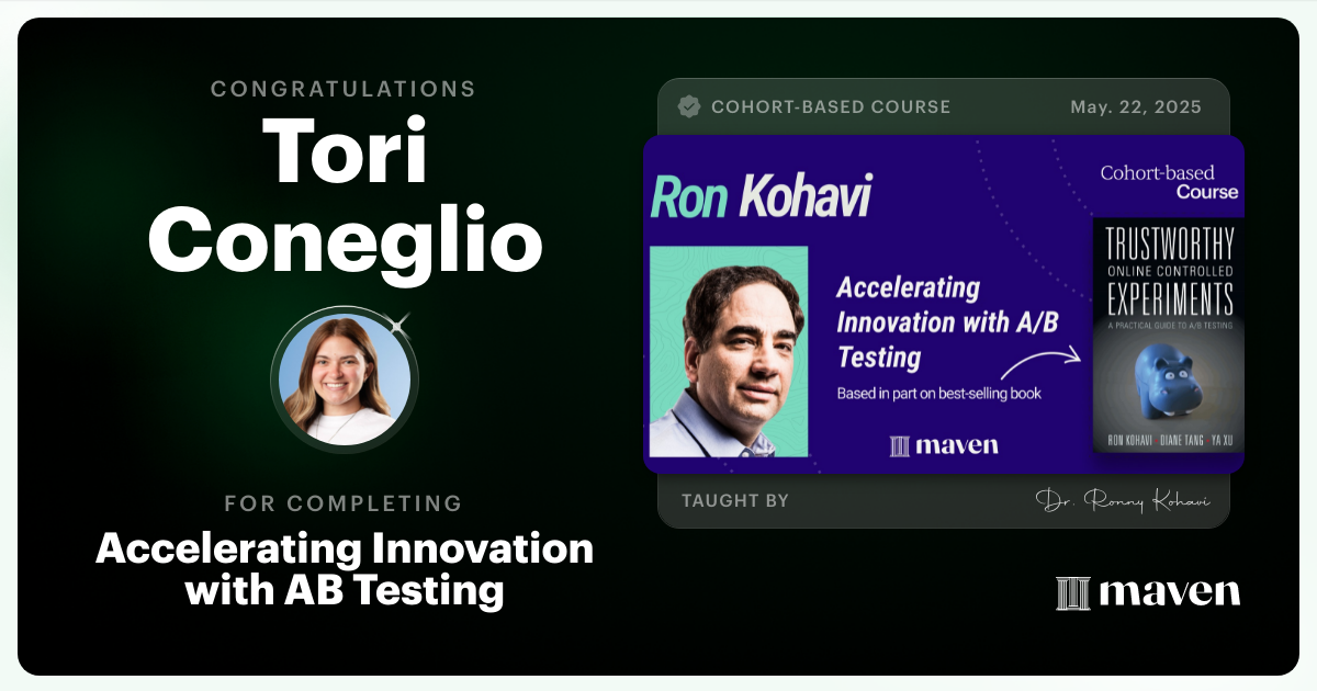 Certificate of Completion for Accelerating Innovation with A/B Testing