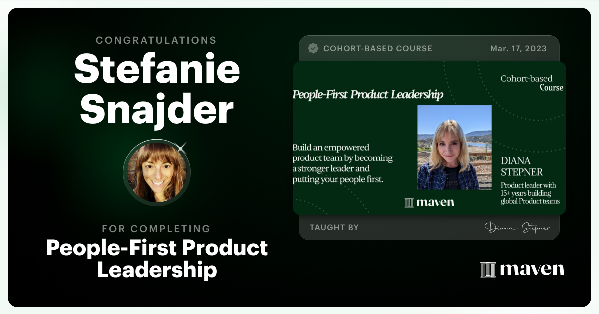 Certificate of Completion for People-First Product Leadership