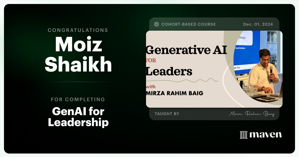 Certificate of Completion for GenAI for Leadership