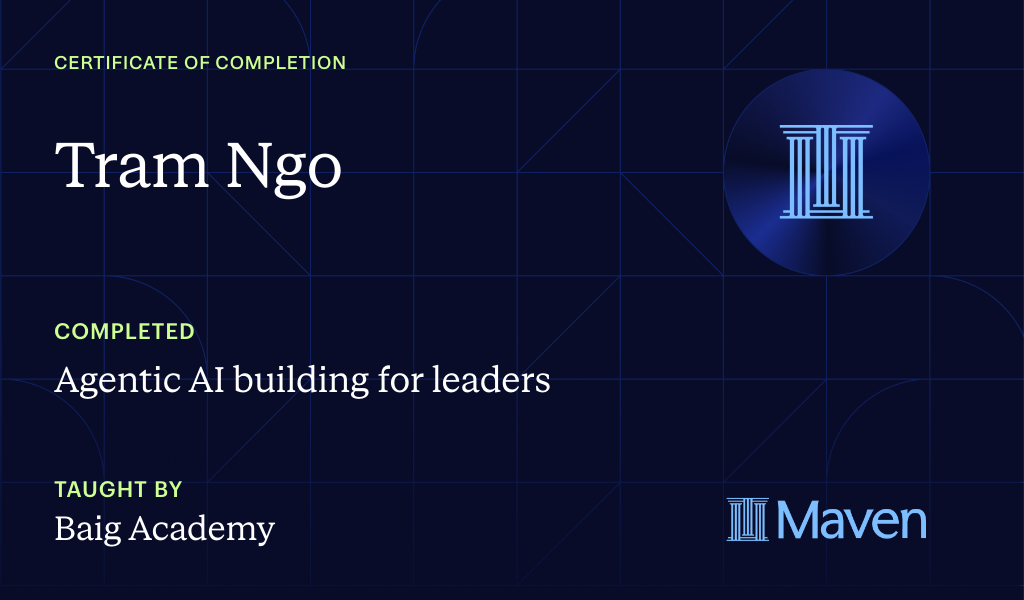 Certificate for Agentic AI building for leaders