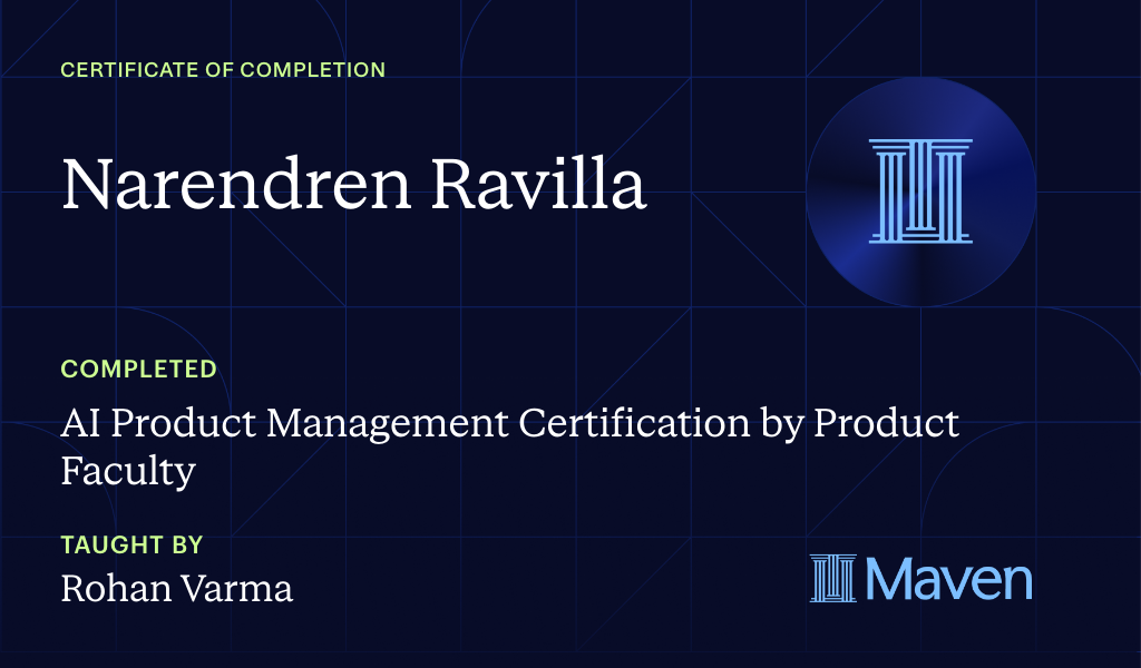 Certificate for AI Product Management Certification Plus 6 More Live Certifications Included