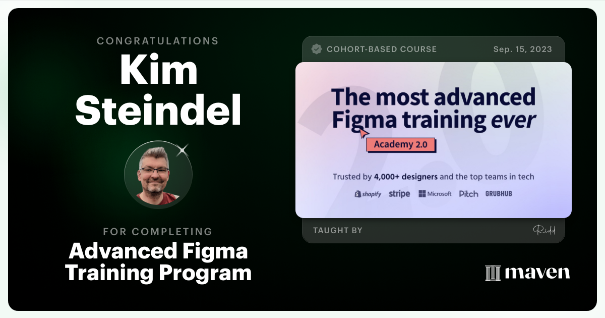 Certificate of Completion for Advanced Figma Training Program