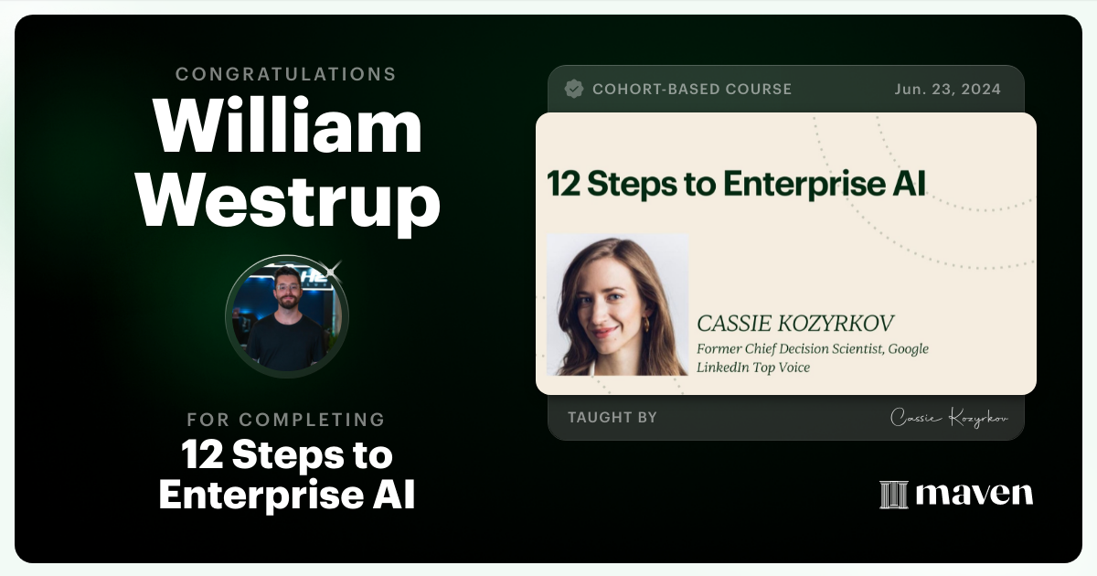 Certificate of Completion for Developing Your AI Strategy: A Framework for Leadership