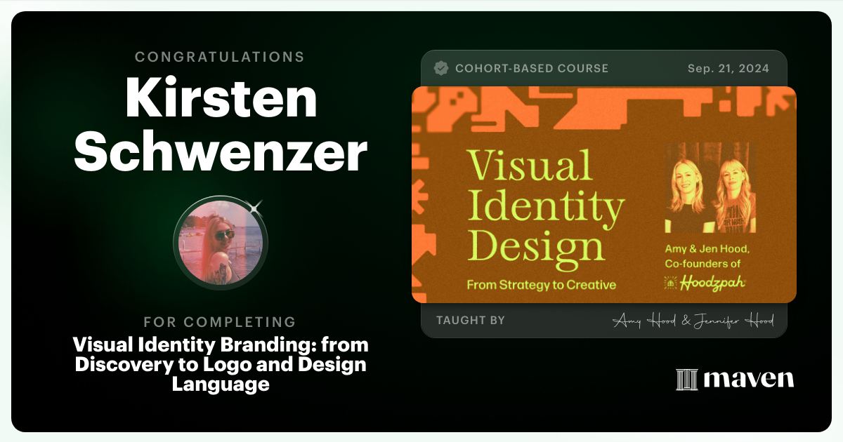 Certificate of Completion for Visual Identity Branding: from Discovery to Logo and Design Language