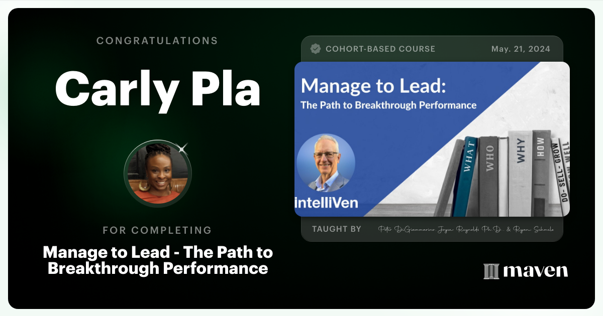 Certificate of Completion for Executive Alignment for Enterprise Operations and Governance