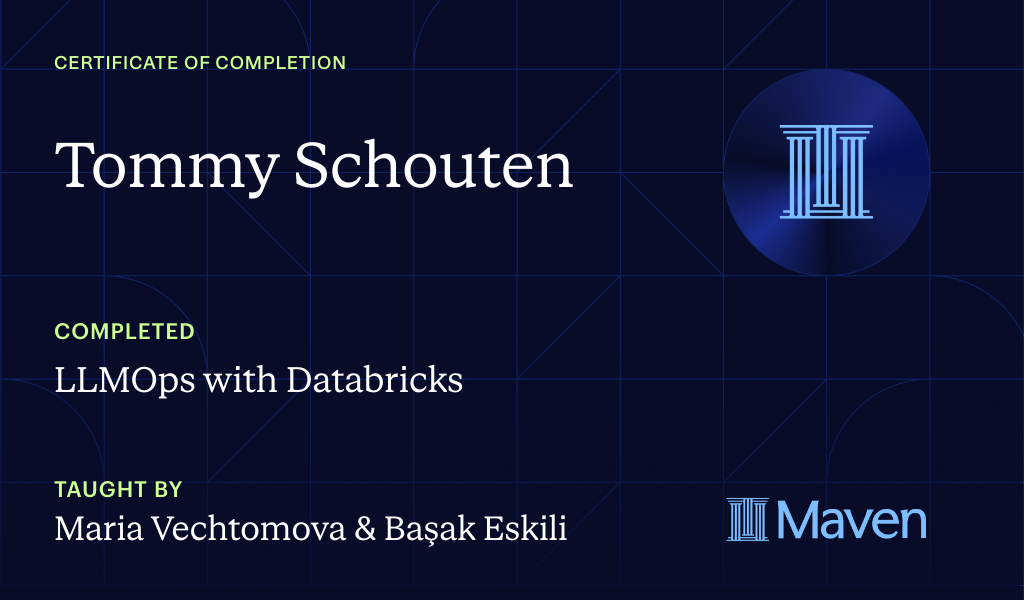 Certificate for LLMOps with Databricks