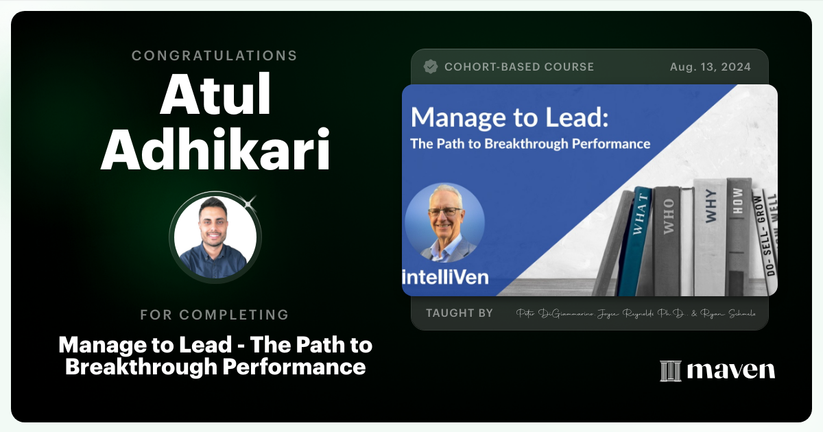 Certificate of Completion for Executive Alignment for Enterprise Operations and Governance
