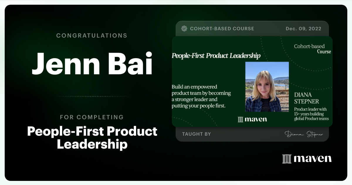 Certificate of Completion for People-First Product Leadership