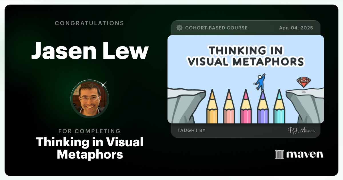 Certificate of Completion for Thinking in Visual Metaphors