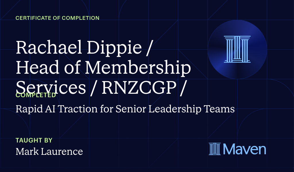 Certificate for Rapid AI Traction for Senior Leadership Teams