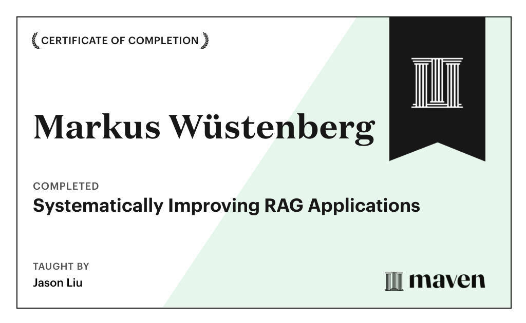 Certificate for Systematically Improving RAG Applications