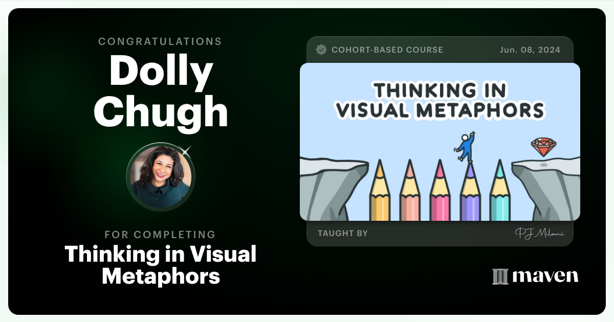 Certificate of Completion for Thinking in Visual Metaphors