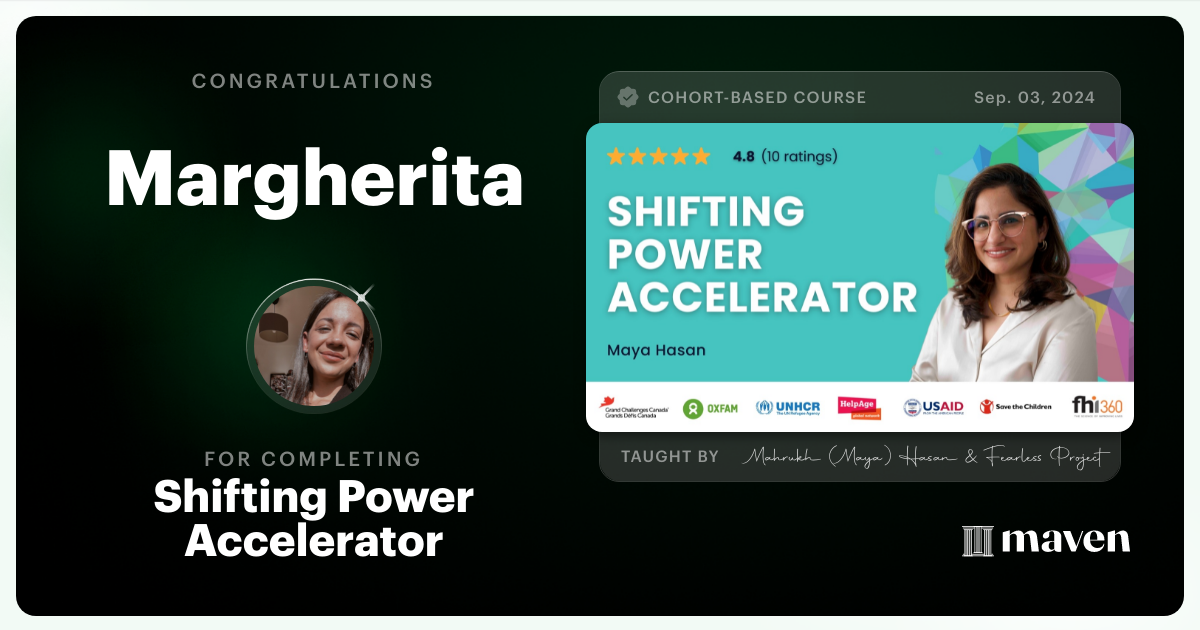 Certificate of Completion for Shifting Power Accelerator
