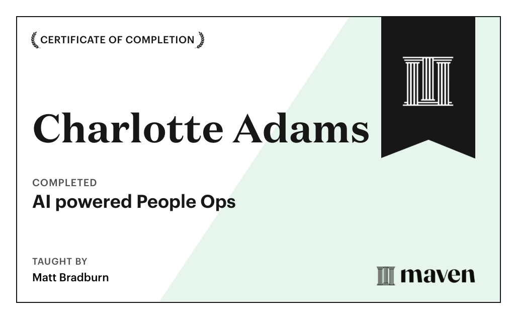 Certificate for AI powered People Ops