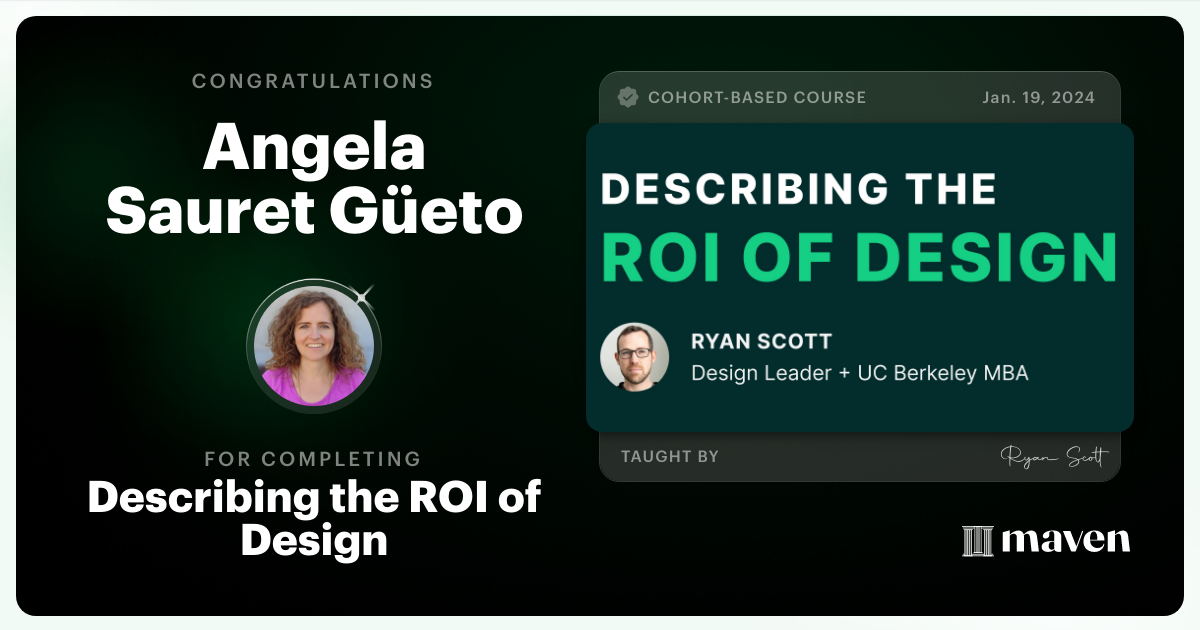 Certificate of Completion for Describing the ROI of Design