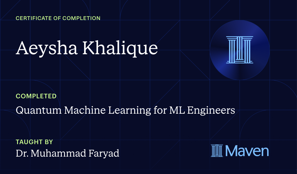 Certificate for Applied Quantum Machine Learning using Qiskit
