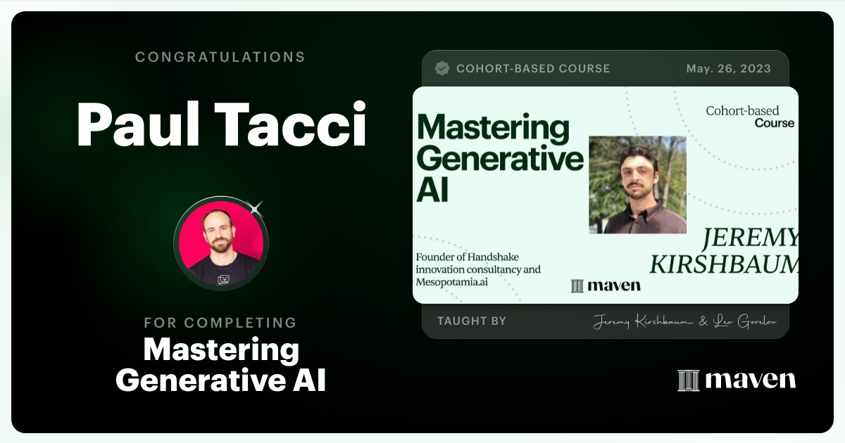 Certificate of Completion for Scale Business Intelligence with AI