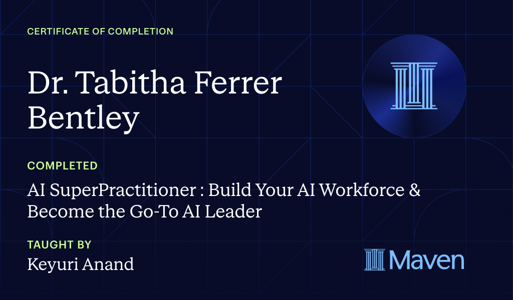Certificate for AI SuperPractitioner : Build Your AI Workforce & Become the Go-To AI Leader