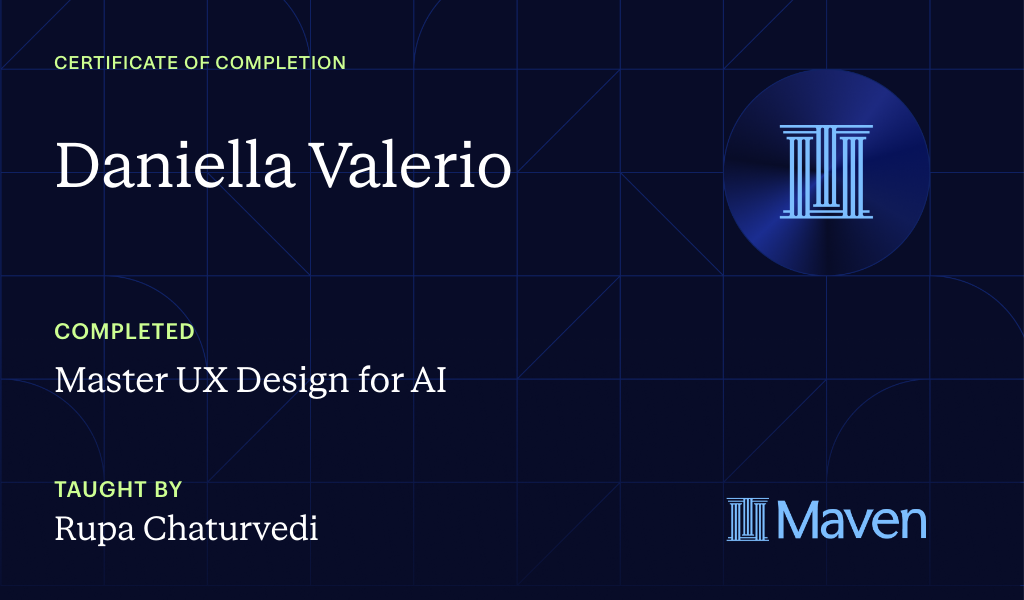 Certificate for Master UX Design for AI