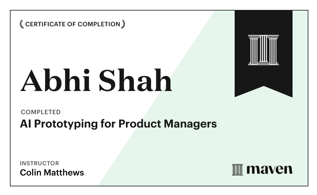 Certificate for AI Prototyping for Product Managers