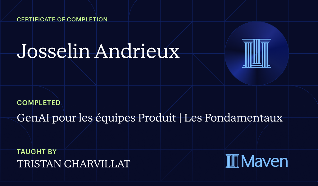 Certificate for GenAI pour les équipes Produit | Les Fondamentaux