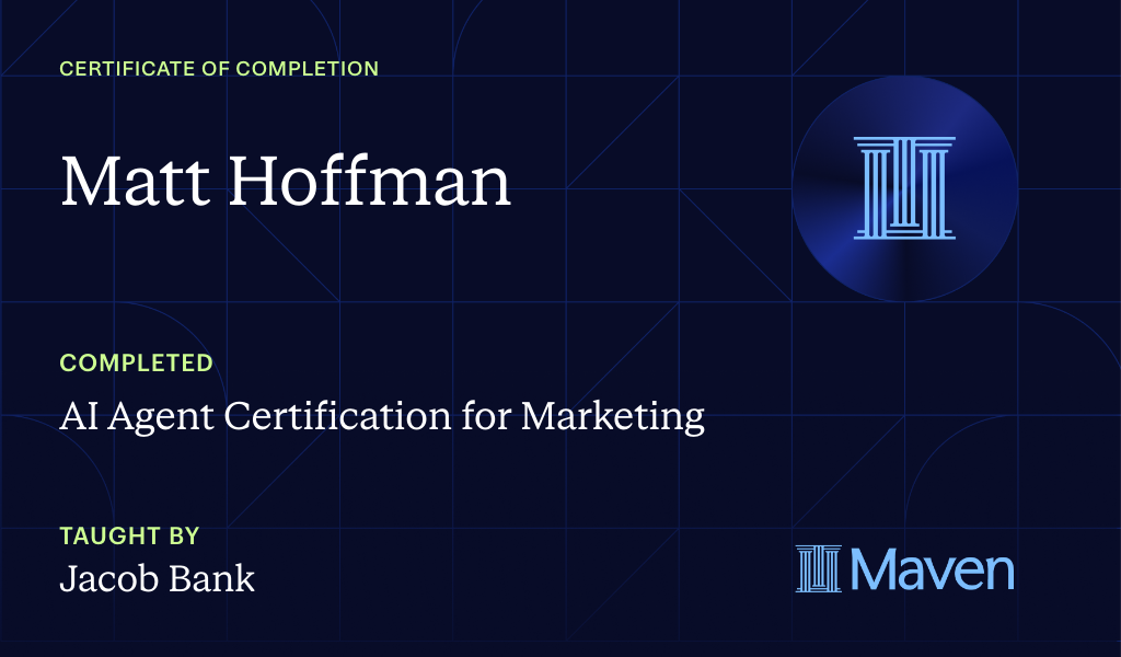 Certificate for AI Agent Certification for Marketing