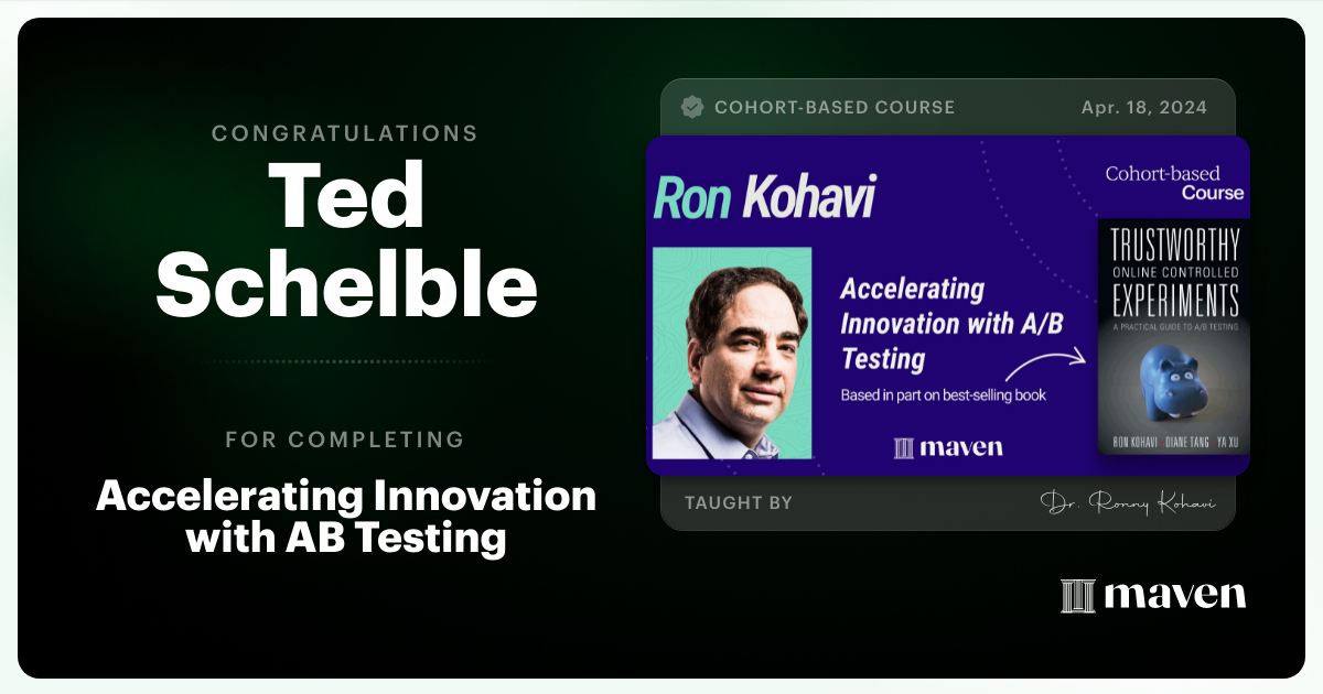 Certificate of Completion for Accelerating Innovation with A/B Testing