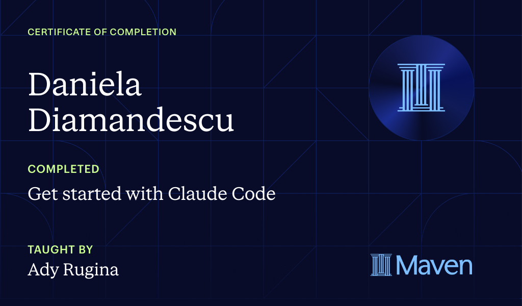 Certificate for Get started with Claude Code