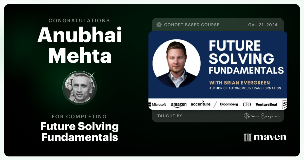 Certificate of Completion for Future Solving Fundamentals