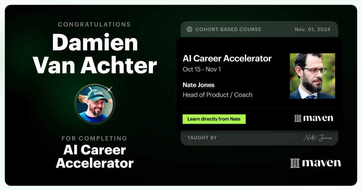 Certificate of Completion for AI Career Accelerator