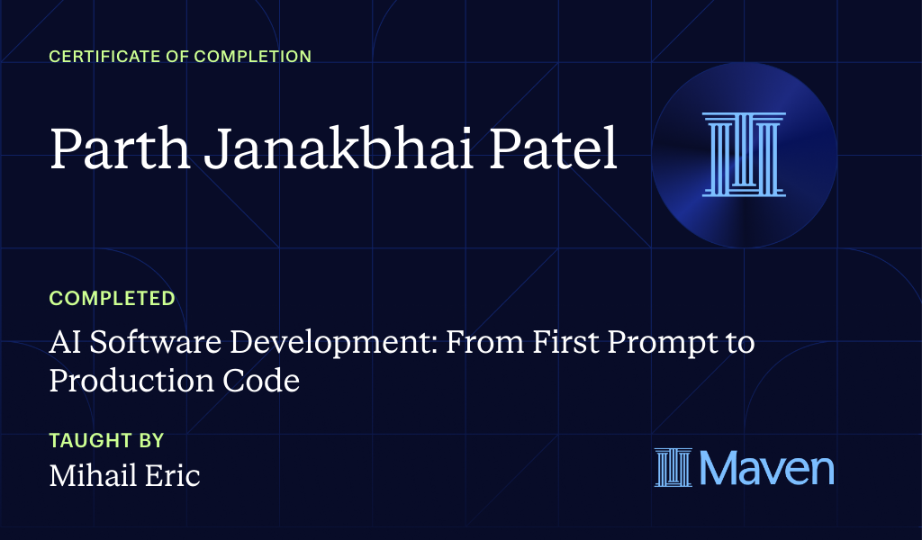 Certificate for AI Software Development: From First Prompt to Production Code