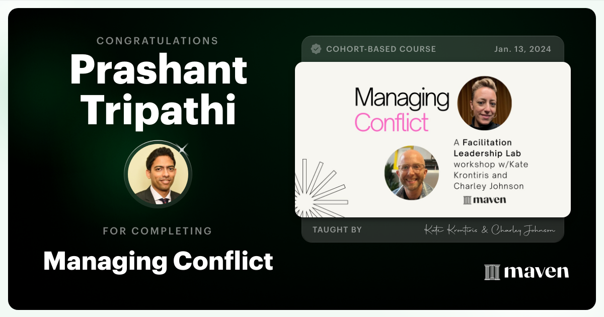 Certificate of Completion for Managing Conflict 