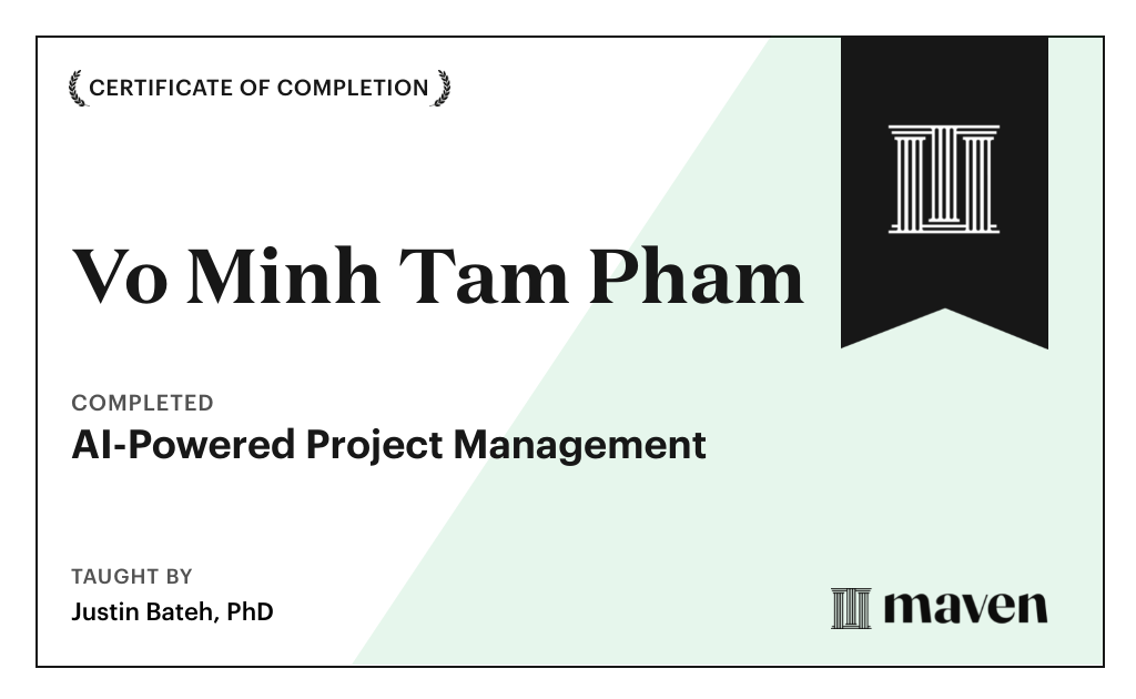 Certificate for AI-Powered Project Management