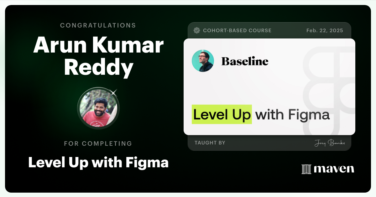 Certificate of Completion for Level Up with Figma