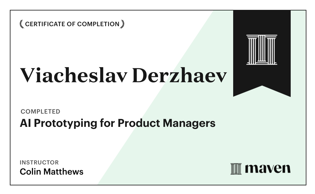 Certificate for AI Prototyping for Product Managers