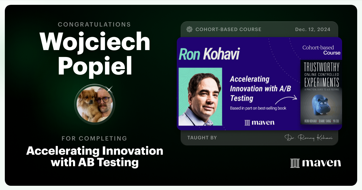 Certificate of Completion for Accelerating Innovation with A/B Testing