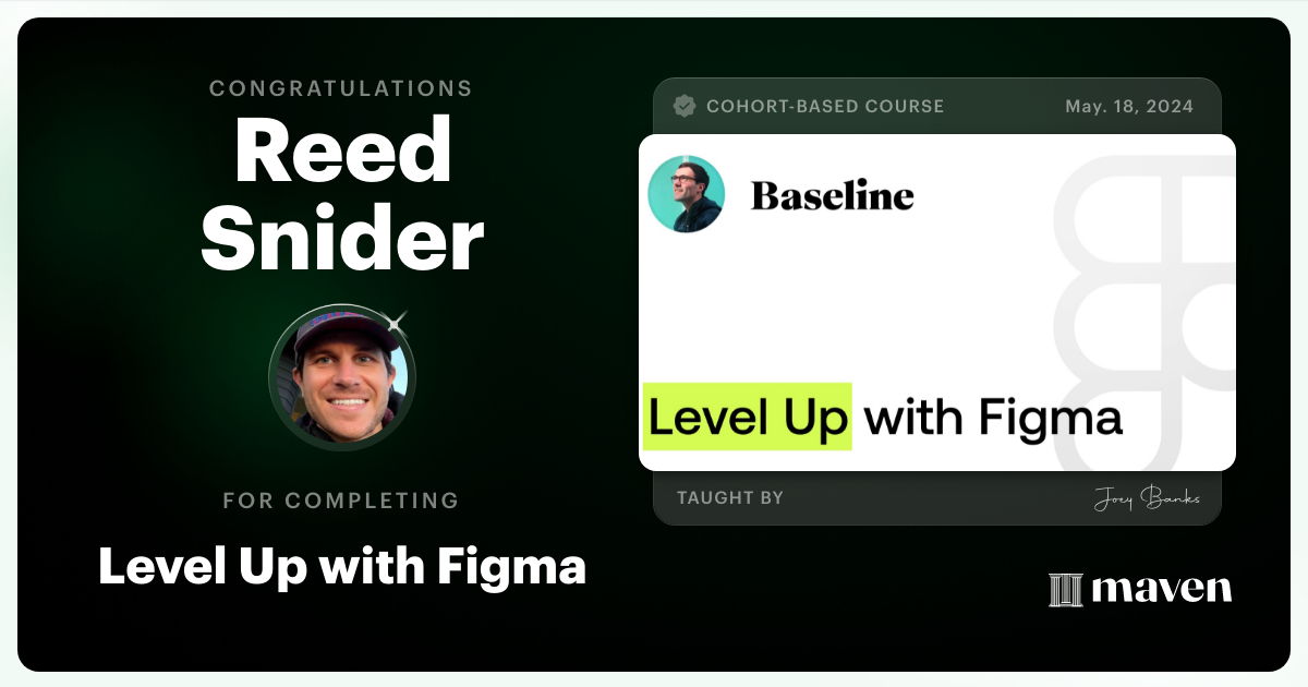 Certificate of Completion for Level Up with Figma