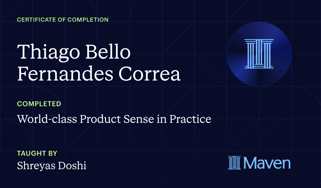 Certificate for World-class Product Sense in Practice