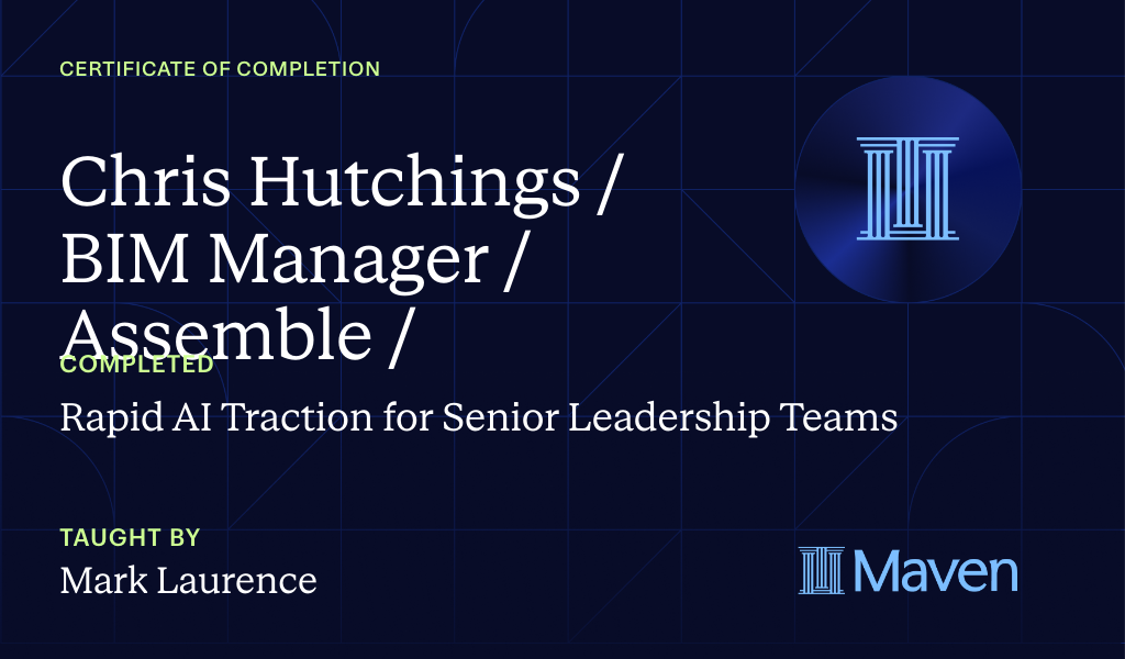 Certificate for Rapid AI Traction for Senior Leadership Teams