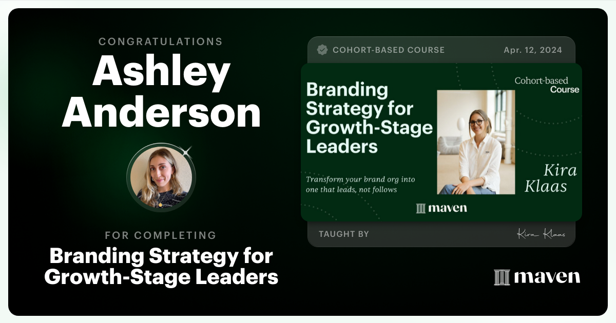 Certificate of Completion for Brand for Growth-Stage Leaders: The 2026 Playbook
