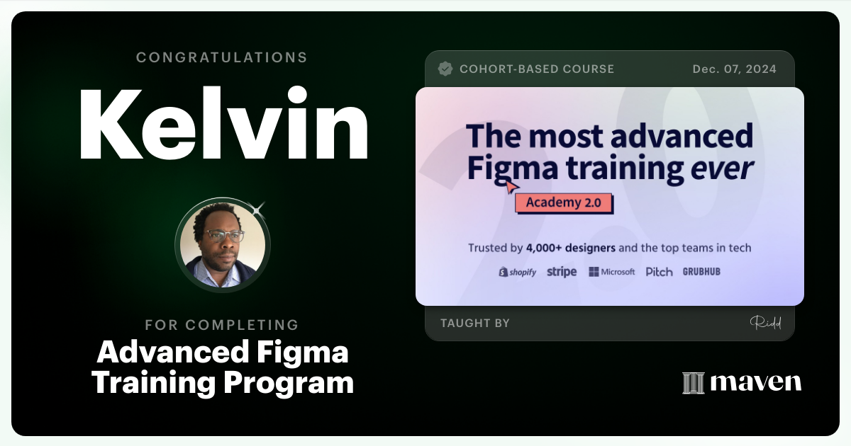Certificate of Completion for Advanced Figma Training Program