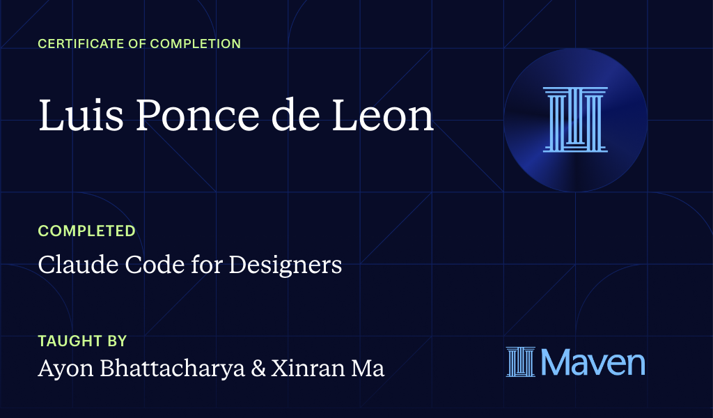 Certificate for Claude Code for Designers