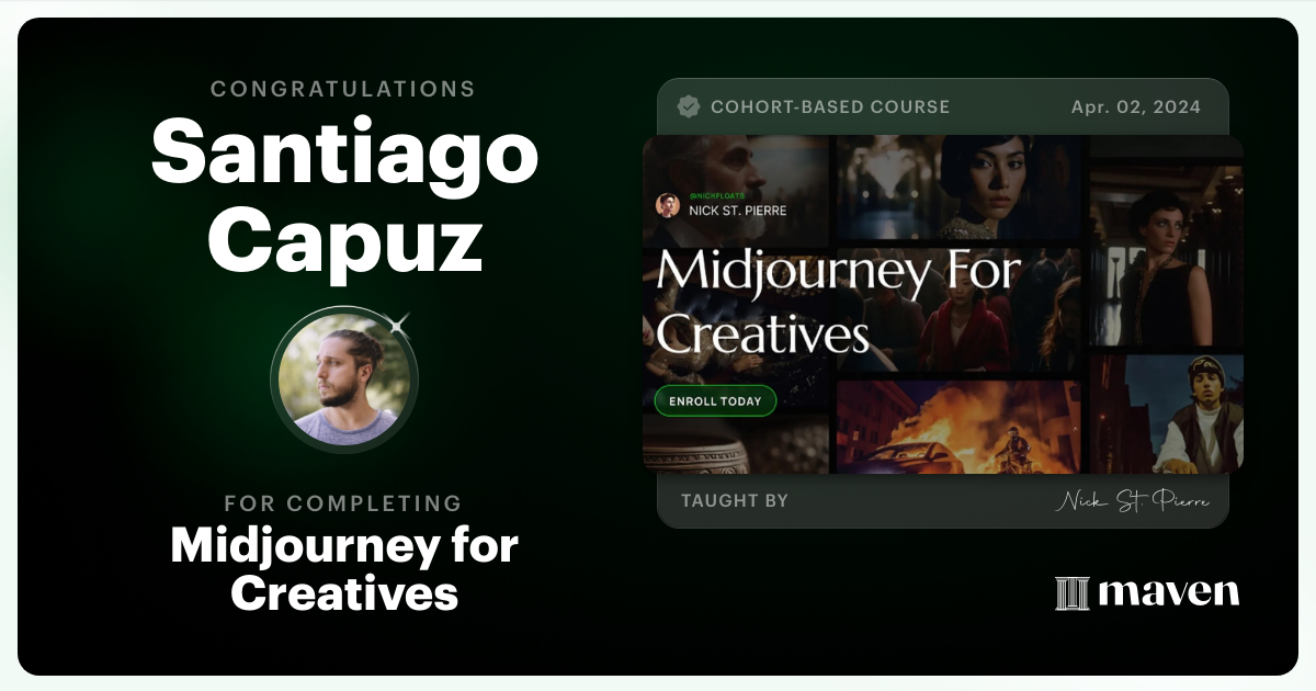 Certificate of Completion for Midjourney for Creatives