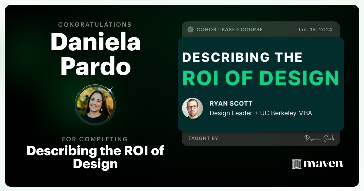 Certificate of Completion for Describing the ROI of Design