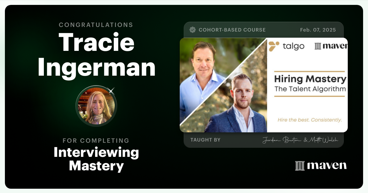 Certificate of Completion for Hiring Mastery