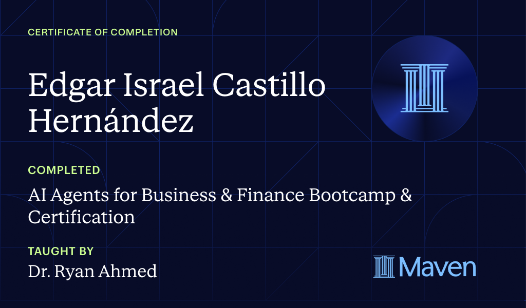 Certificate for AI Agents for Business Bootcamp & Certification: Finance, Marketing, Sales