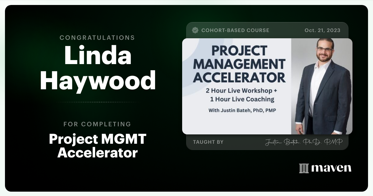 Certificate of Completion for Become a Freelance Project Manager